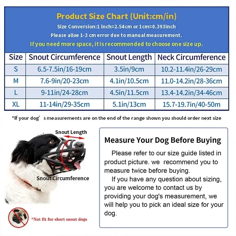 4Sizes Dog Muzzles Anti Biting Pet Mouth Mask Small Medium Large Dogs Stop Barking Chewing Adjustable Soft Silicone Mouth Basket with dog muzzle