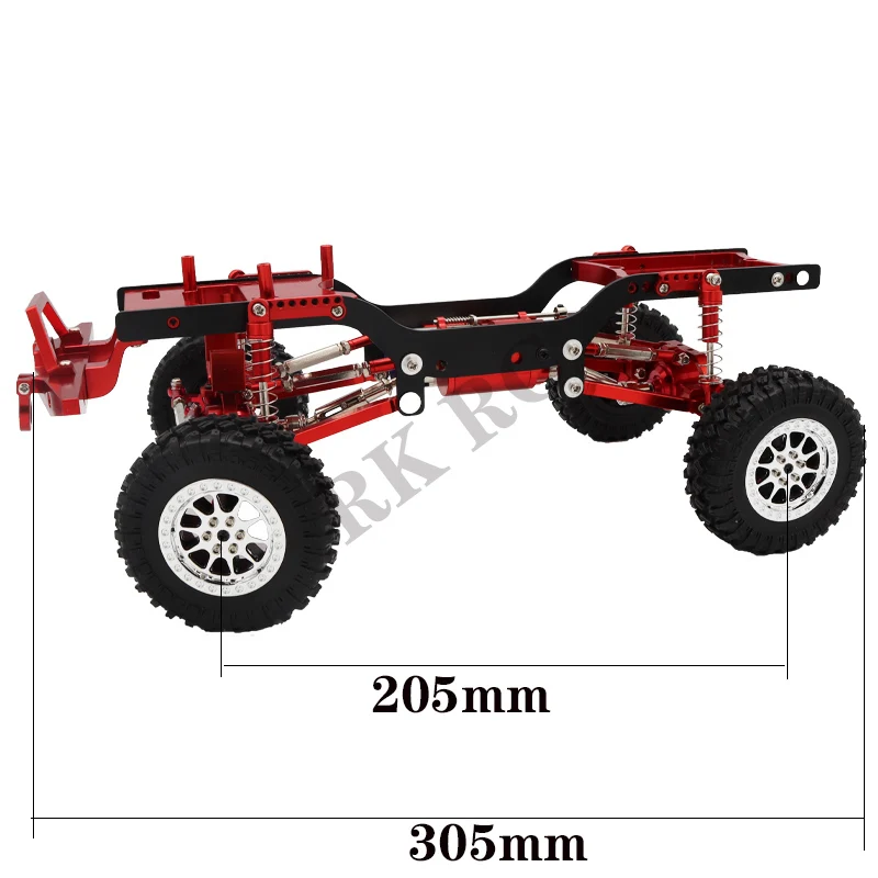 Metall-Chassis-Rahmen, Portalachse, 2-Gang-Getriebe, Stoßdämpfer, Spurstangen-Set, Antriebswelle für MN MN98 D90 D91 D99 MN99S 4WD RC Auto – Detail 5