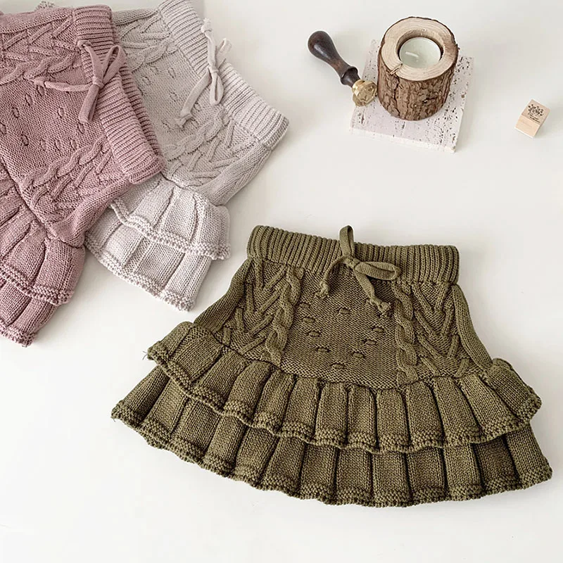 Korean Style Autumn Spring Baby Girl Short Skirt Children Clothing Kids PP Shorts Baby Girls Solid Color Knitting Shorts kids shorts