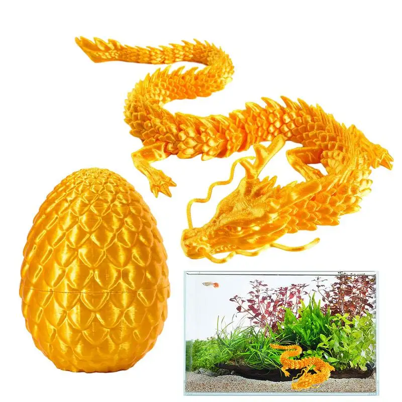 

3D Printed Gem Articulated Dragon Rotatable Toy Mystery Dragon Egg Poseable Joints Fidget Surprise Toy For Easter Basket
