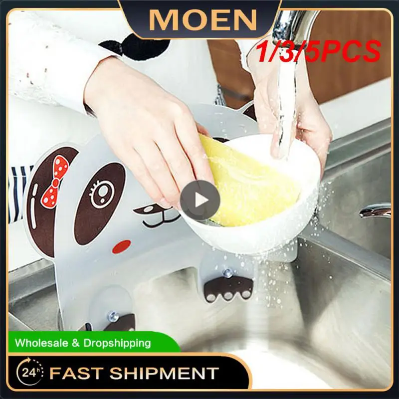 1/3/5PCS Mess Prevention Efficient Splash Protection Versatile Design Suction Cup Kitchen Sink Organizer Practical Convenient