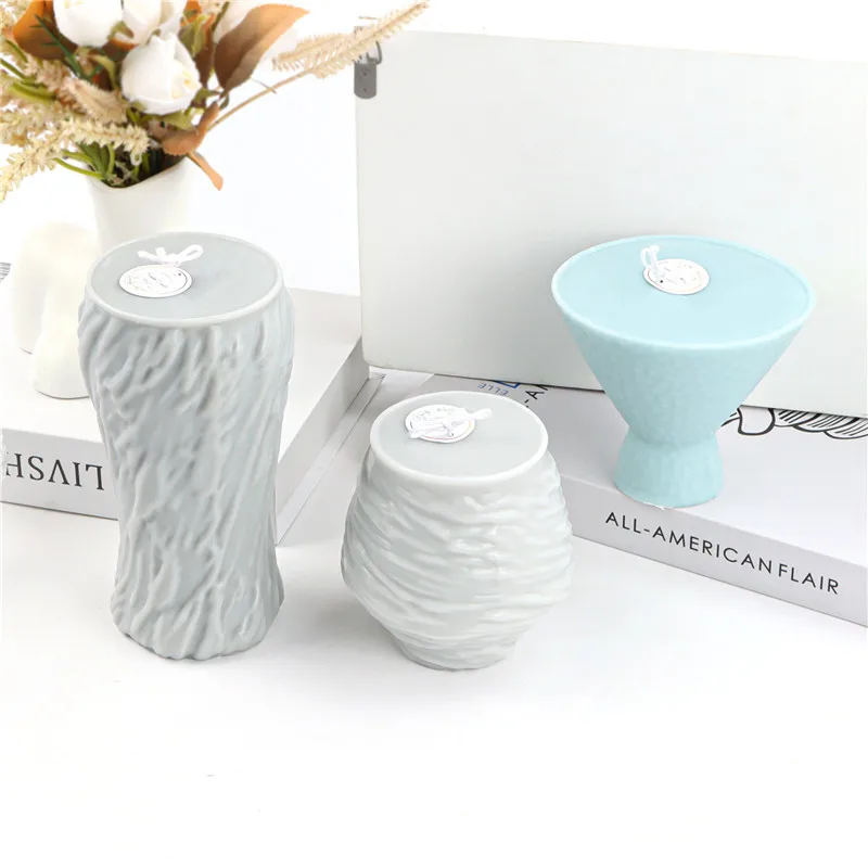 Nordic Style Pleated Vase Candle Silicone Mold Creative Geometric