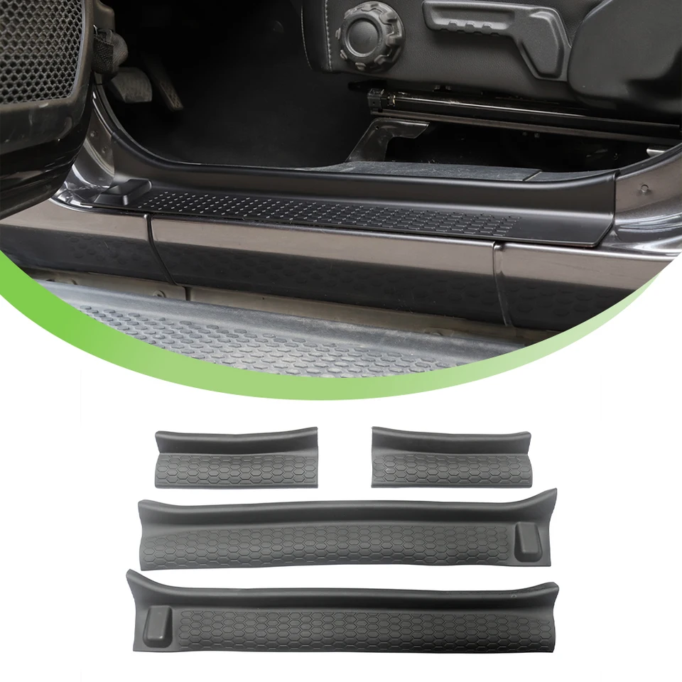 Jeep JL Door Sill Guards - 4-Piece Black Rubber Protectors For Wrangler & Gladiator 2018-2023