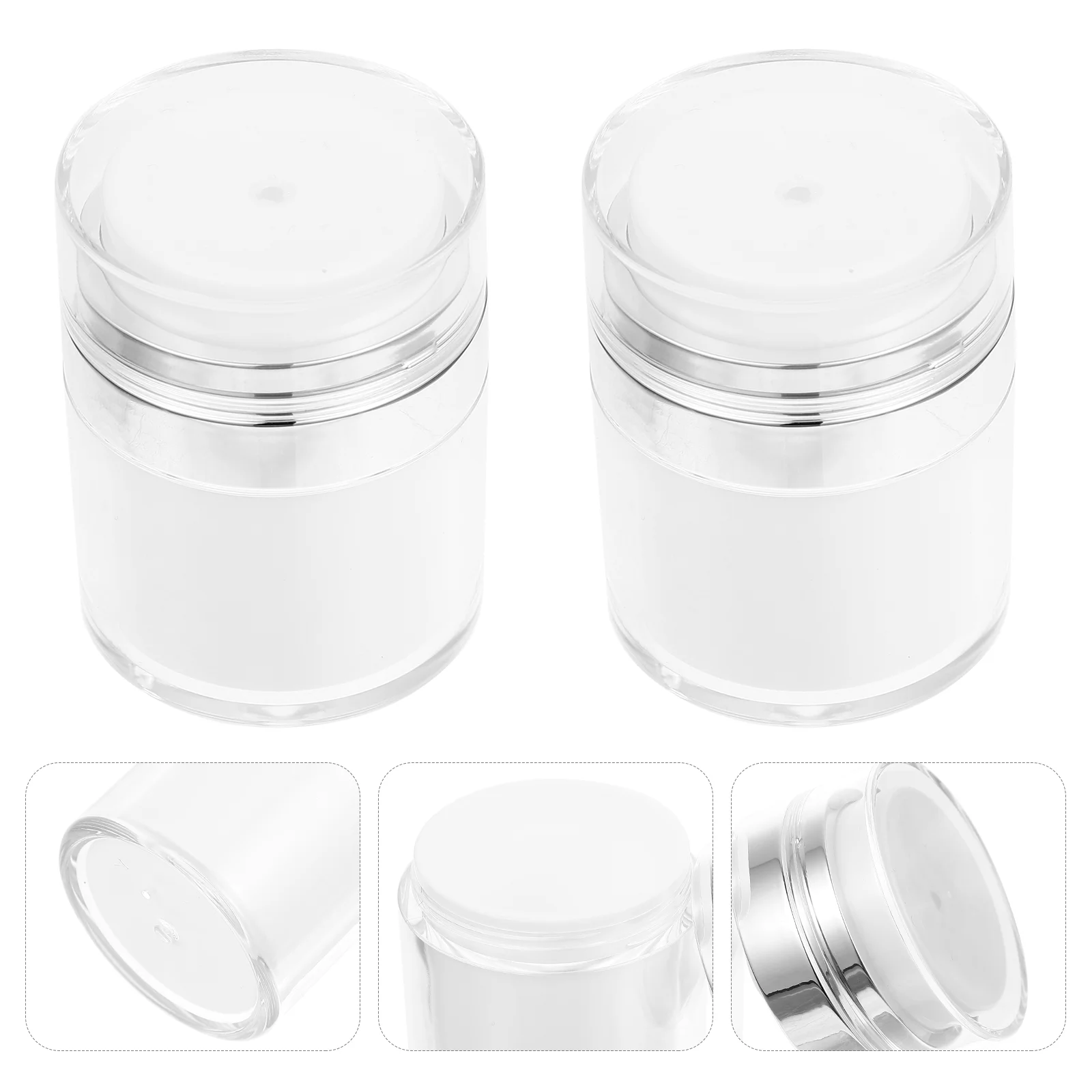 2 Pcs Eye Cream Bottle Airless Pump Leakproof Sub Container Bottles Lotion Travel Size Empty Acrylic Pressing Type Containers