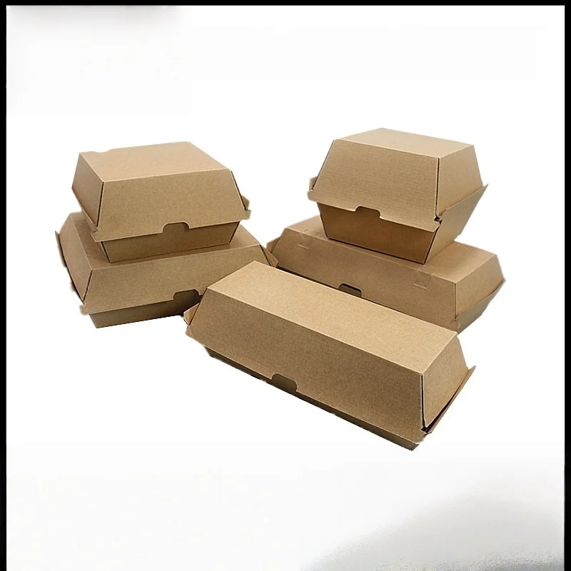 Food-Grade Thickened Corrugated Paper Hamburger and Hot Dog Boxes, Disposable Takeout L... - SKU FCPB1738 - UGI Packaging