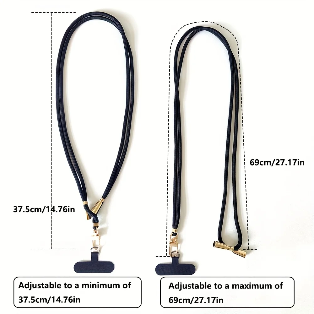 Versatile Black and Gold Adjustable Phone Lanyard for Hands-Free Outdoor Adventures