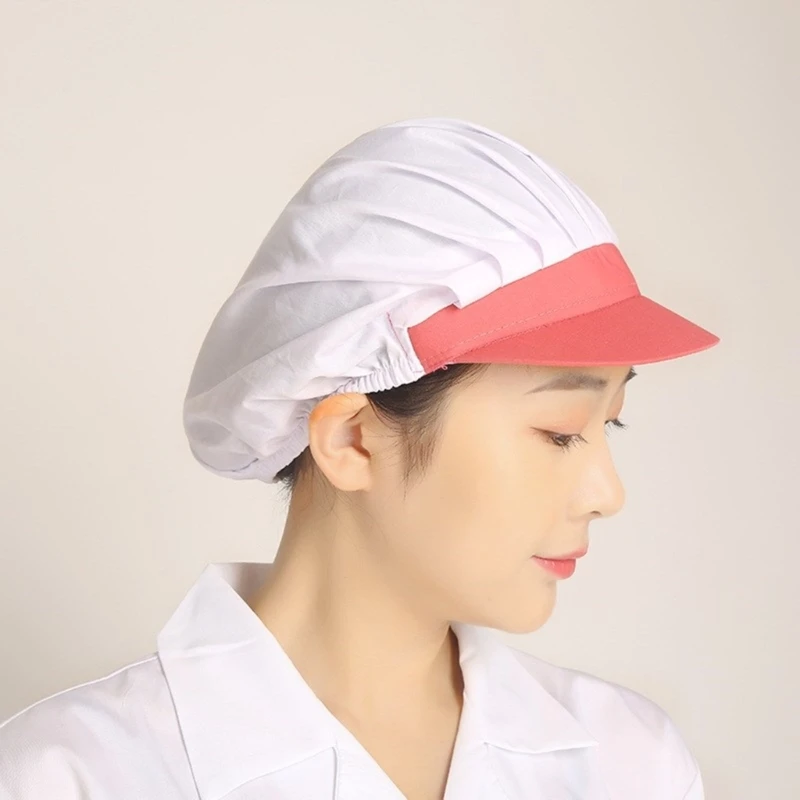 남성과 여성 다이닝 캡 케이터링 워크샵 방진 작업 모자 보호용 통기성 메쉬 요리사 모자 탄성 크기 DXAA