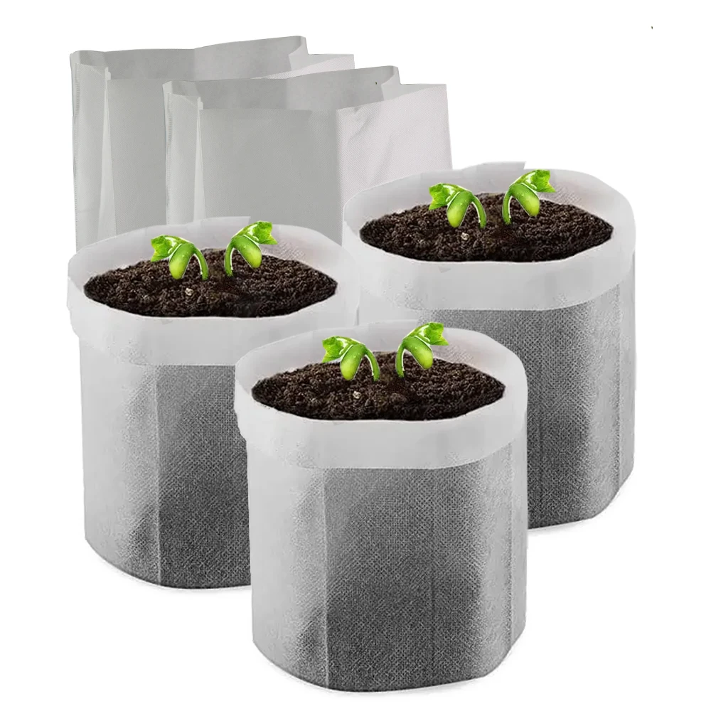 Biodegradable Non-Woven Nursery Bag Plant Grow Bags for Indoor Outdoor Vegetable Flower Fruit Sapling Tree Fabric Seedling Pouch