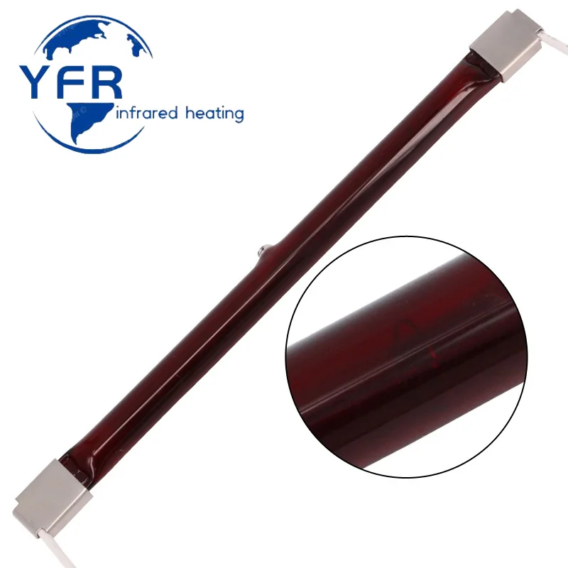 500mm 1000mm 2000W Quartz Heating Tube Vacuum Halogen Heat Tube Ruby Color with Tungsten Wire IR lamp Infrared Quartz Element