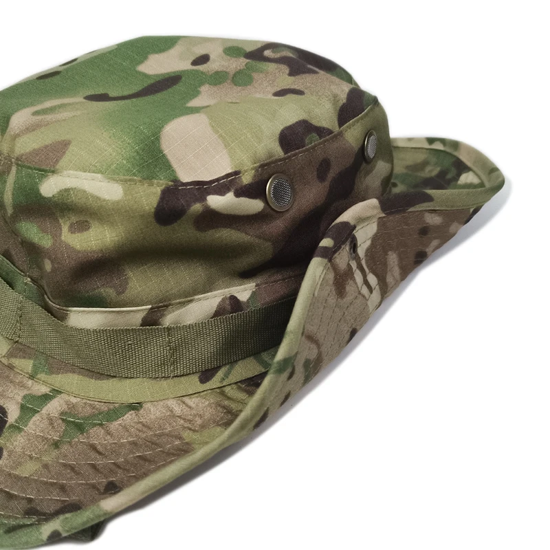 Cappello Boonie mimetico a tesa larga Uomo Donna Cappello da sole Escursionismo all'aperto Pesca Caccia Berretti sportivi Cappello morbido pieghevole - immagine 3