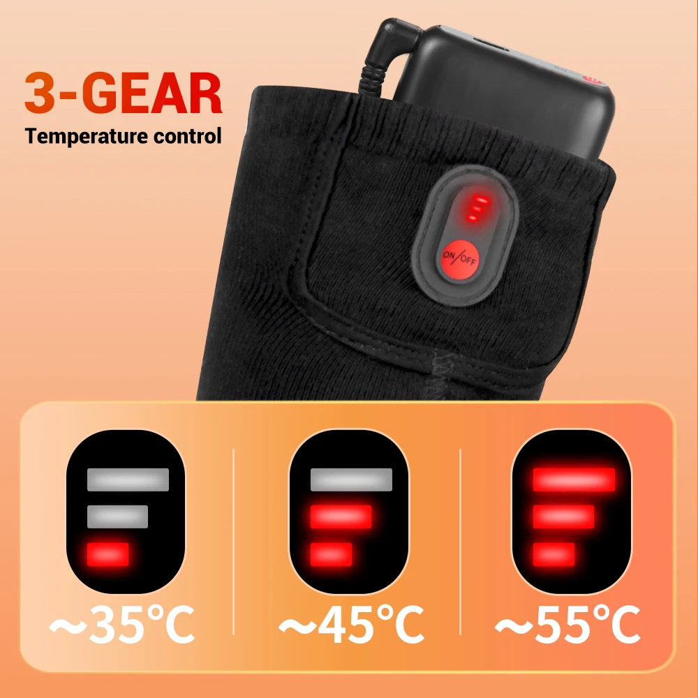 Heated Socks Winter Warm 4000mAh Outdoor Hot Heated Boots Snowmobile Ski Socks USB Rechargeable Heated Socks Padded
