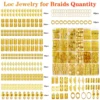290Pcs Silver Gold Hair Beads Jewelry Braid Accessories Hair Clips Dreadlocks Braiding Braid Cuffs Metal Hair Rings Charms 3