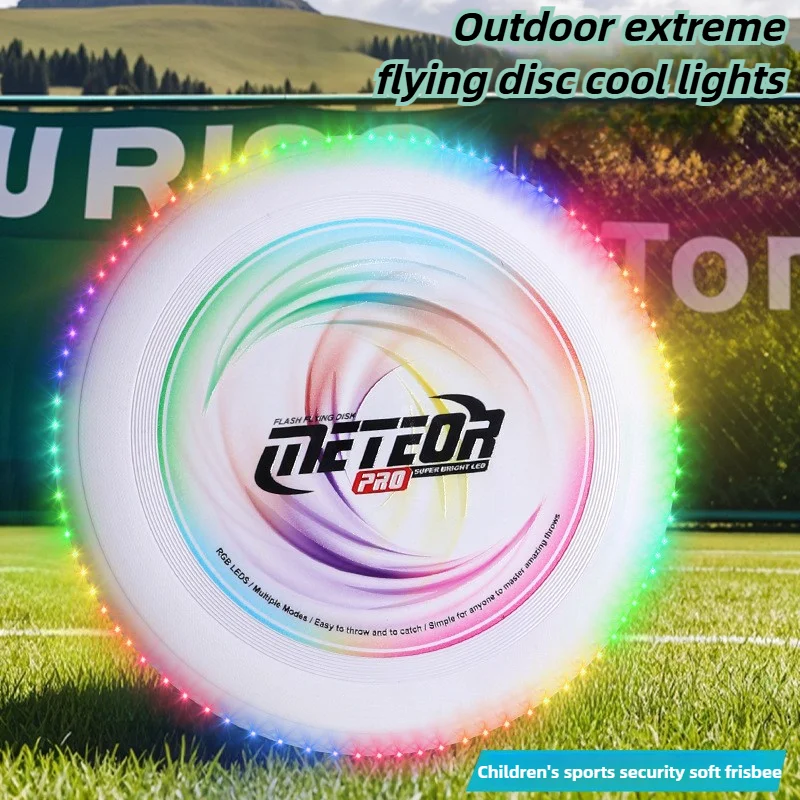 Noctilucence Colorful Flying Saucer Outdoor Leisure Toys Portable Game Flying Disc Competitions Sport Led Luminous Beach Frisbee 3