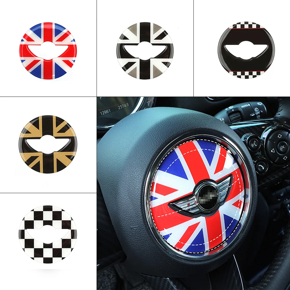 Центр наклеек на руль автомобиля 3D для Mini Cooper R55 R56 R60 R61 F55 F56 F60 аксессуары