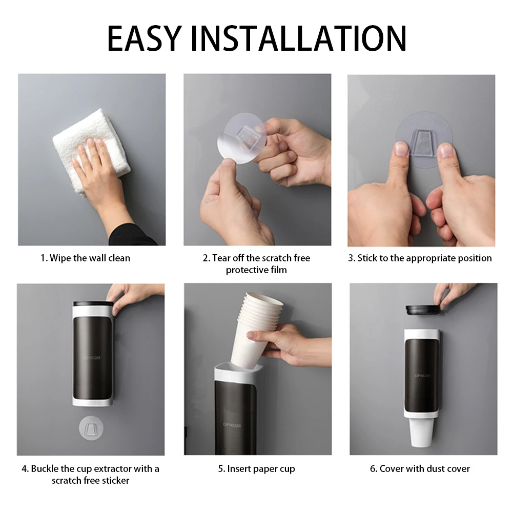 Disposable Cup Holder Water Dispenser Storage Paper Cup Rack Space-Saving Taker Automatic Dropper Organizer For Home cup storage holder paper cup dispenser