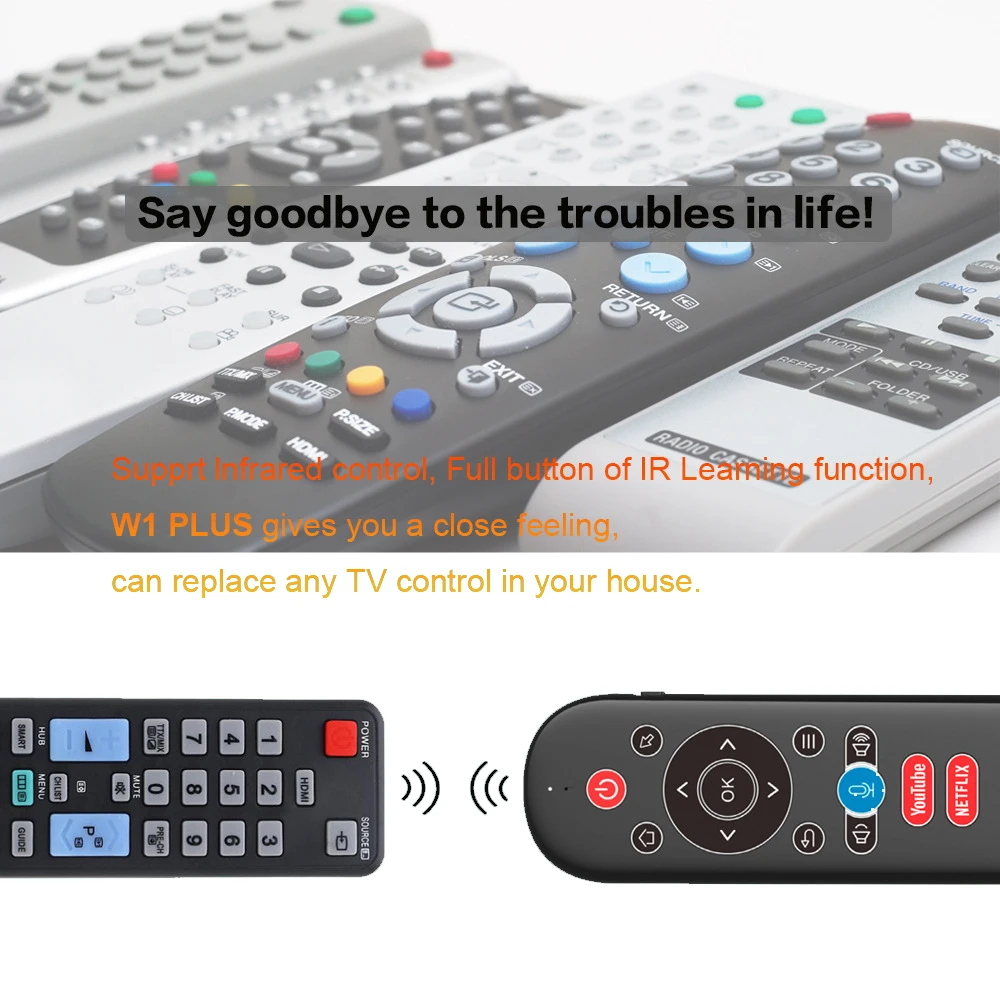 Enhanced Air Mouse Remote Control with 2.4G RF Wireless Mini Keyboard & Smart Gyroscope - Featuring Anti-loss IR Technology