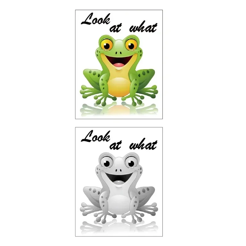 Cute Frog Toilet Sticker Cartoon Animal Wall Sticker Toilet Decorative Living Room Bedroom Restaurant Wall