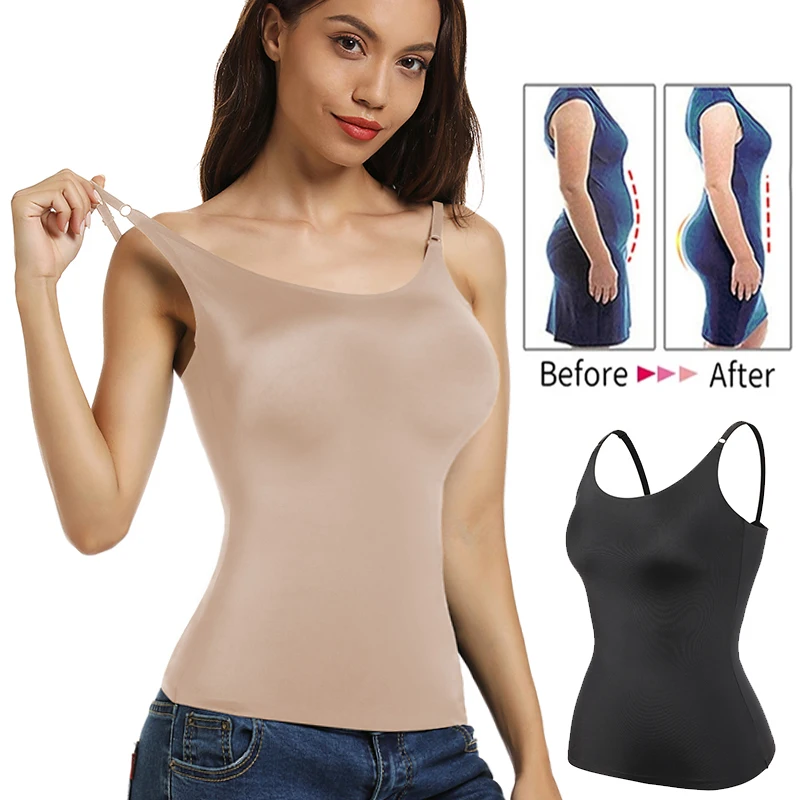 

Women's Tummy Control Shapewear Smooth Body Shaping Camisole Tank Tops Plus Size Slimming Underwear Seamless Compression Shaper