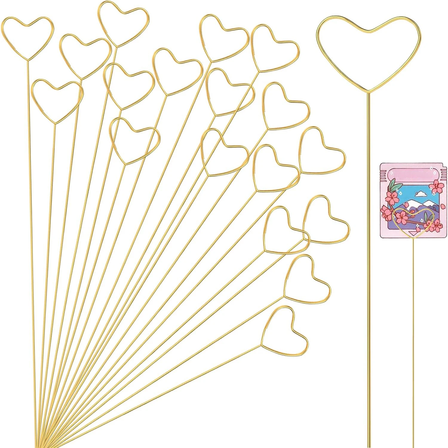 20/40Pcs Floral Card Holder Picks Metal Wire Place Card Holder Picture Holders Photo Stick Clip Floral Picks for Wedding Party floral card holders