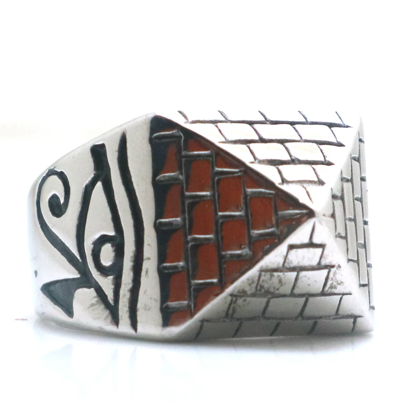 Anello Unisex In Acciaio Inossidabile 316L Cool Pyramid Jackal Anubis Più Recente