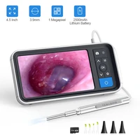 4.5 Inch IPS Color Screen Digital Otoscope 1.0MP 1080P HD 3.9mm Lens Ear Inspection Camera 6 LEDs IP67 1