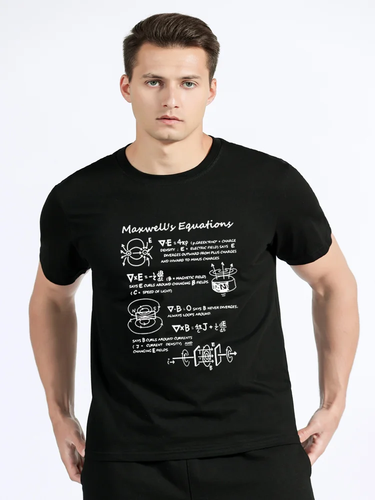 재미 있은 전자기 물리학 맥스웰 방정식 공식 T 셔츠 코튼 Tshirt 생일 선물 여름 스타일 T-셔츠 남성 의류