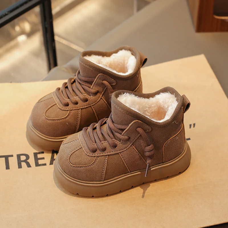 Children's Snow Boots Soft Bottom Anti-slippery Boys Girls Casual Warm Cotton Shoes Outdoor Kids Short Thermal Boots