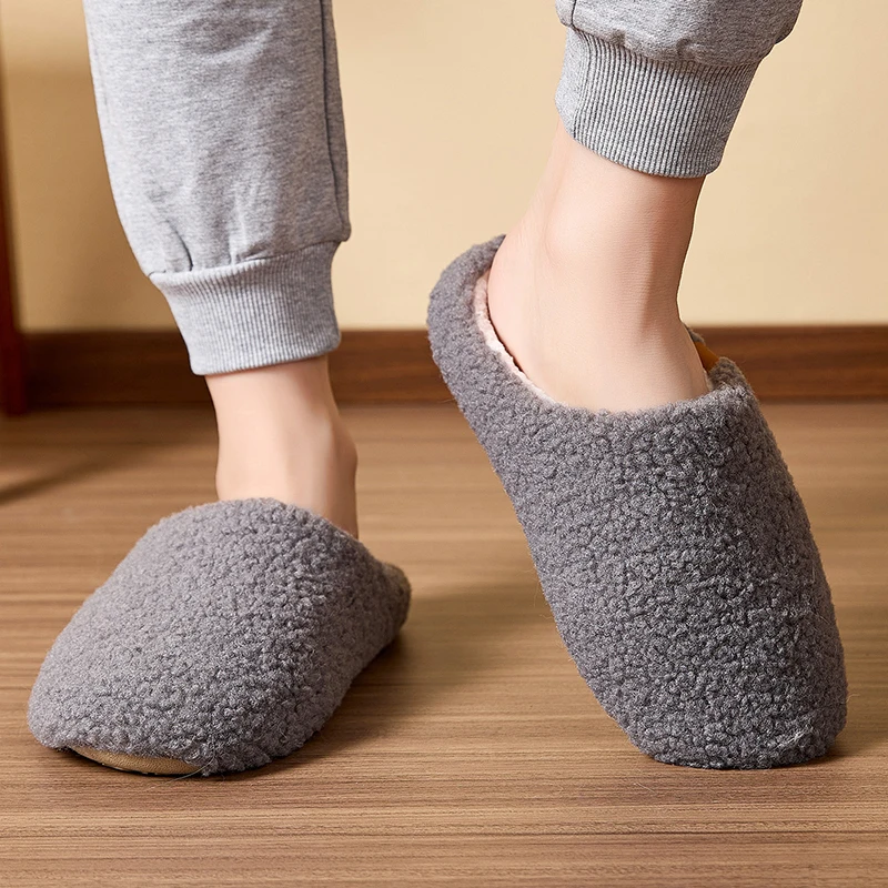2025 Couples Home Cotton Slippers Women Lightweight Soft Sole Warm Indoor Slides Woman Comfortable Anti Slip Floor Shoes Female