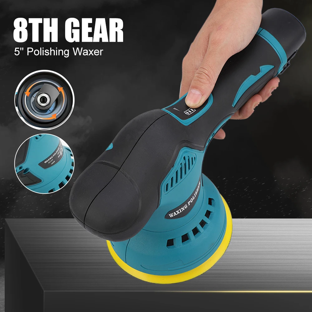 

5" Cordless Car Polisher Rechargeable Wireless Polishing Waxer Machine Adjustable Speed Car Detailing Waxing Machine Accessories