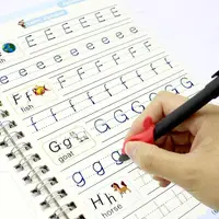4 Books Reusable 3D Groove Magic Calligraphy Learning English Painting Practice Copybook For Calligraphy Writing For Kids Libros 2