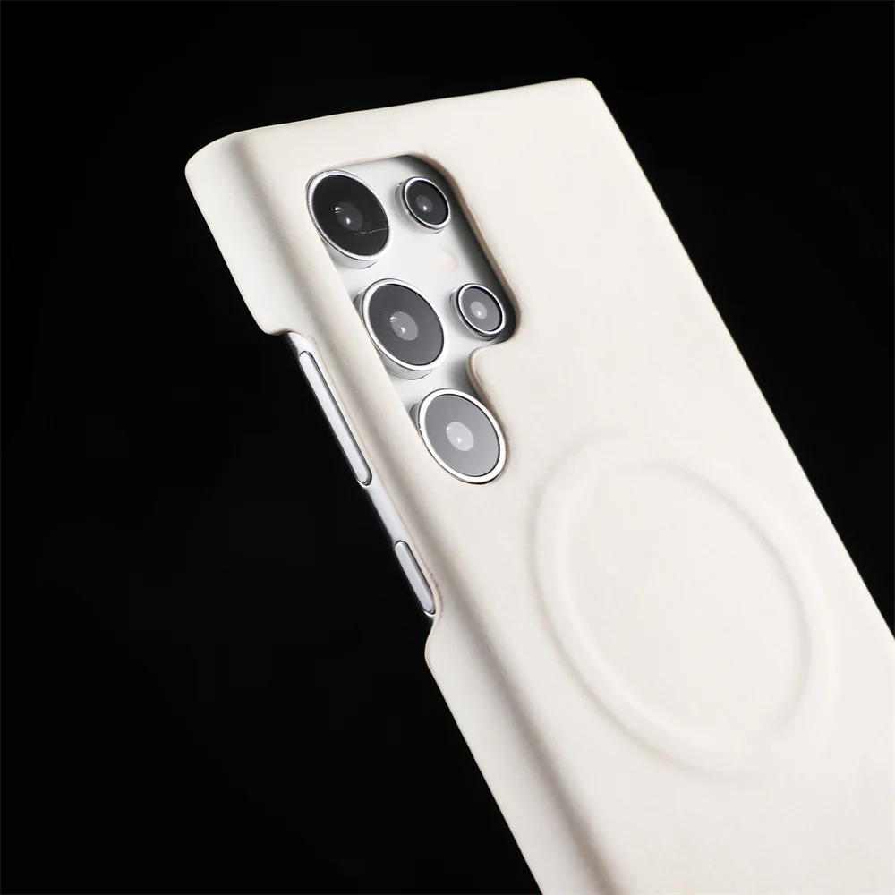 Luxury Sheepskin Leather Magnetic Phone Case with Magsafe Wireless Charging and Shockproof Protection