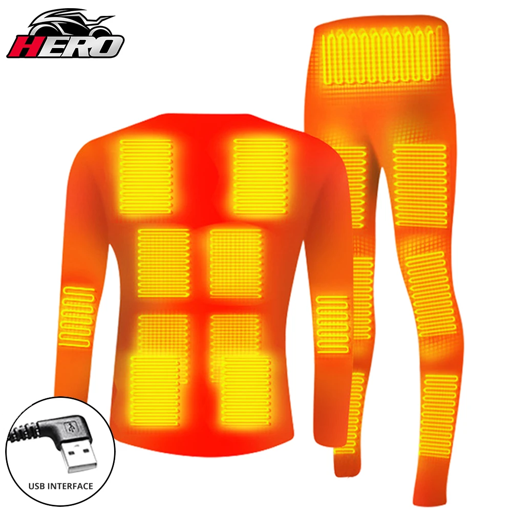 Winter Heating Underwear Suit Usb Battery Powered Electric Heated