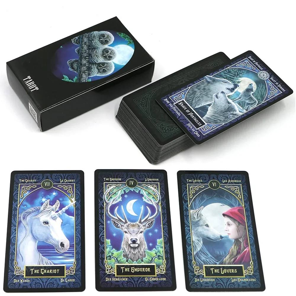 

2022 Familiars tarot cards deck English Spanish French German version mysterious animal magic divination card game