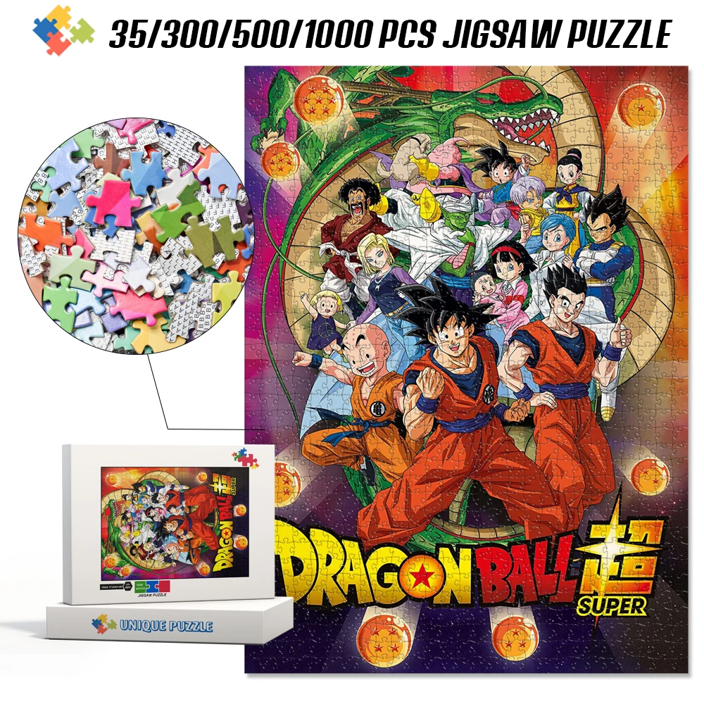 Anime Dragon Ball Sun Wukong Series Jigsaw Puzzles Cardboard/wooden 35/300/500/1000 Pieces Jigsaw Puzzles for Adults Kids Toys