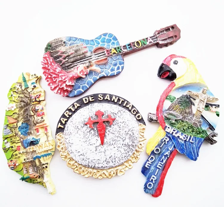 Brazil Taiwan Spain Chile World Tourism Landscape Souvenirs Resin