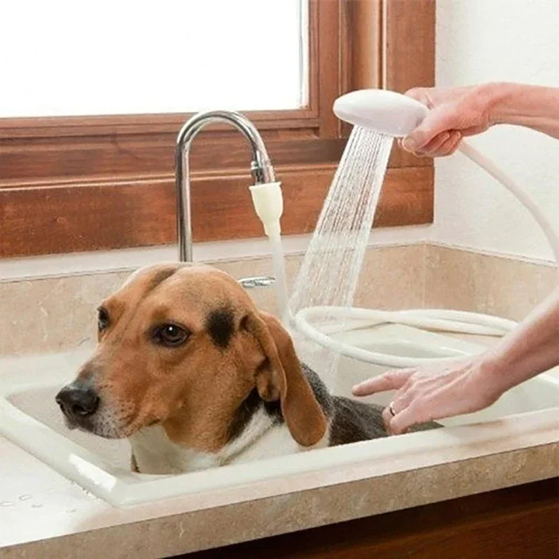 Portable Handheld Splash Shower Pet Dog Cat Shower Head Tub Faucet Attachment Hose Head Washing Sprinkler Kit Bath Tools
