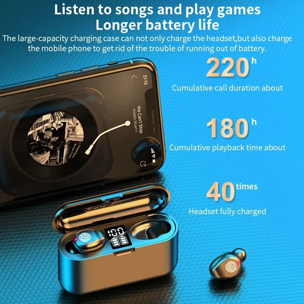 Description Picture 4 of itemBluetooth 5.1 TWS Earphones Wireless Headphone Stereo Headset Sports Waterproof Earbuds Headsets for Samsung Galaxy A52s Oppo