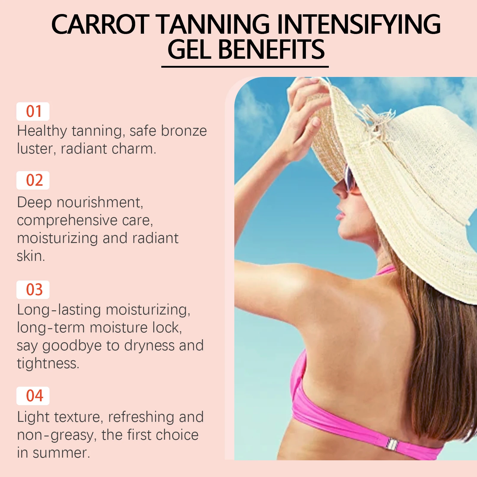 Carrot Tanning Gel Self-tanning Accelerator Cream Intensive Brown Sunbed Summer Tanning Lotion Lasting Moisturizing Self Tanner