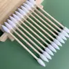 100Pcs Natural Cotton Double Pointed Cotton Buds Double Precision Tips Cleaning Narrow Areas Bamboo Disposable Cleaning Sticks 2