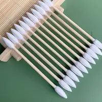 100Pcs Natural Cotton Double Pointed Cotton Buds Double Precision Tips Cleaning Narrow Areas Bamboo Disposable Cleaning Sticks 2