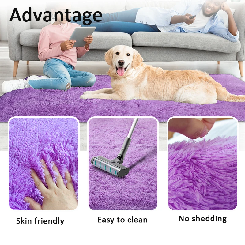 Solid Fluffy Rugs For Bedroom Children Room Mat Living Room Carpet Floor Mat Plush Rug Decorative Carpet Silk Wool Rug Plush Carpet Imitated Cashmere Carpet Kids Carpet Crystal Pile Rug Coral Velvet Rug Plush Play Mat