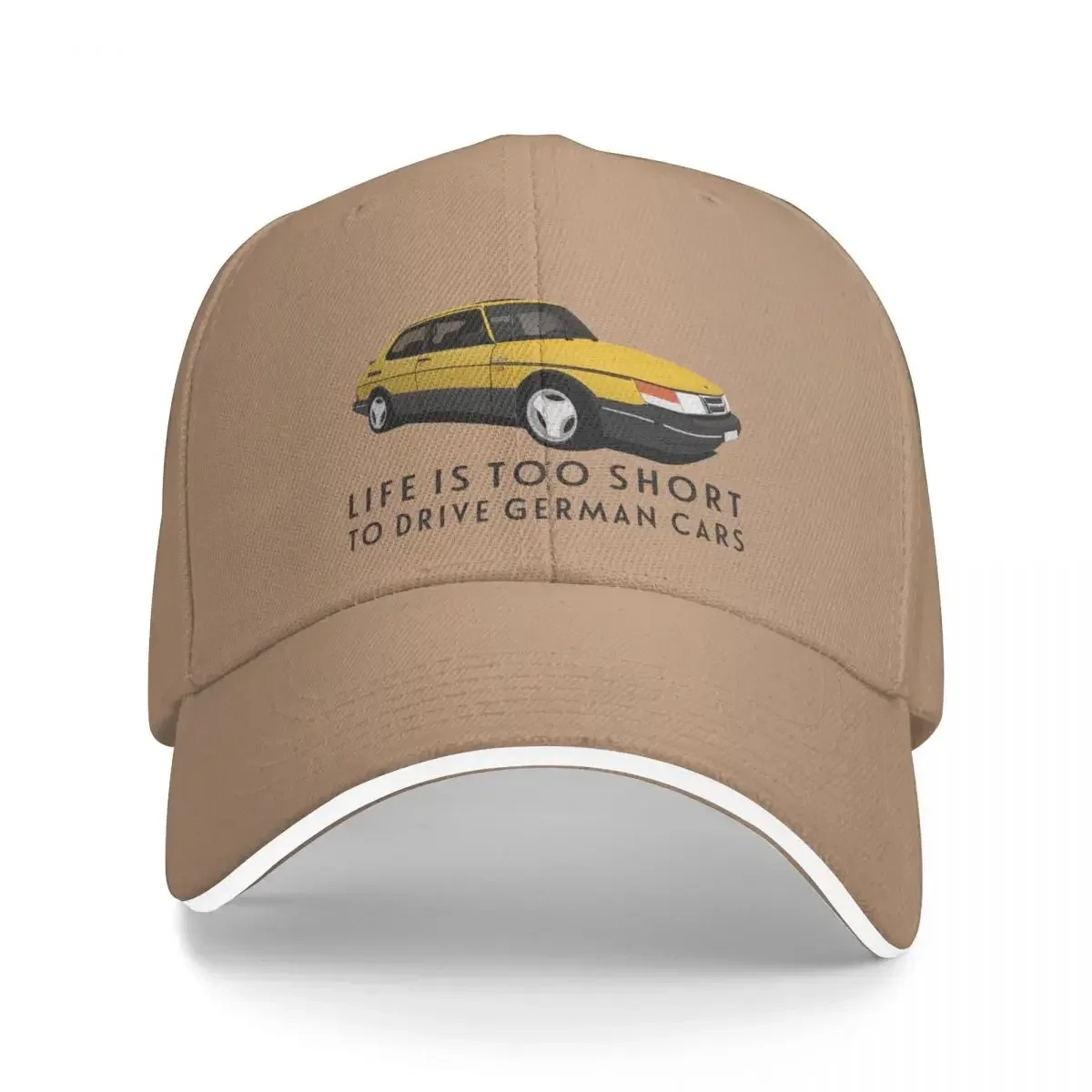 Life Is Too Short To Drive Auto Tedesche-Yellow Saab 900 Turbo 16 Aero Cappello Da Pescatore Berretto Da Baseball Alpinismo Uomo Cappello Da Donna