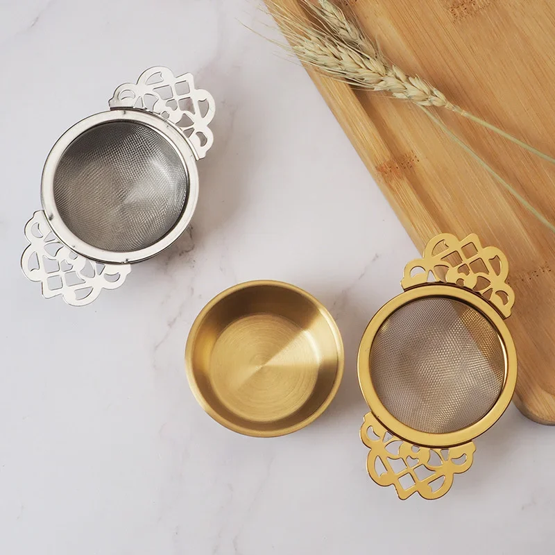 Double-layer Fine Mesh Tea Strainer Stainless Steel Filter Sieve Teaware Lace Tea Drain Useful Infusers Kitchen Accessories tea infuser tea strainer tea filter