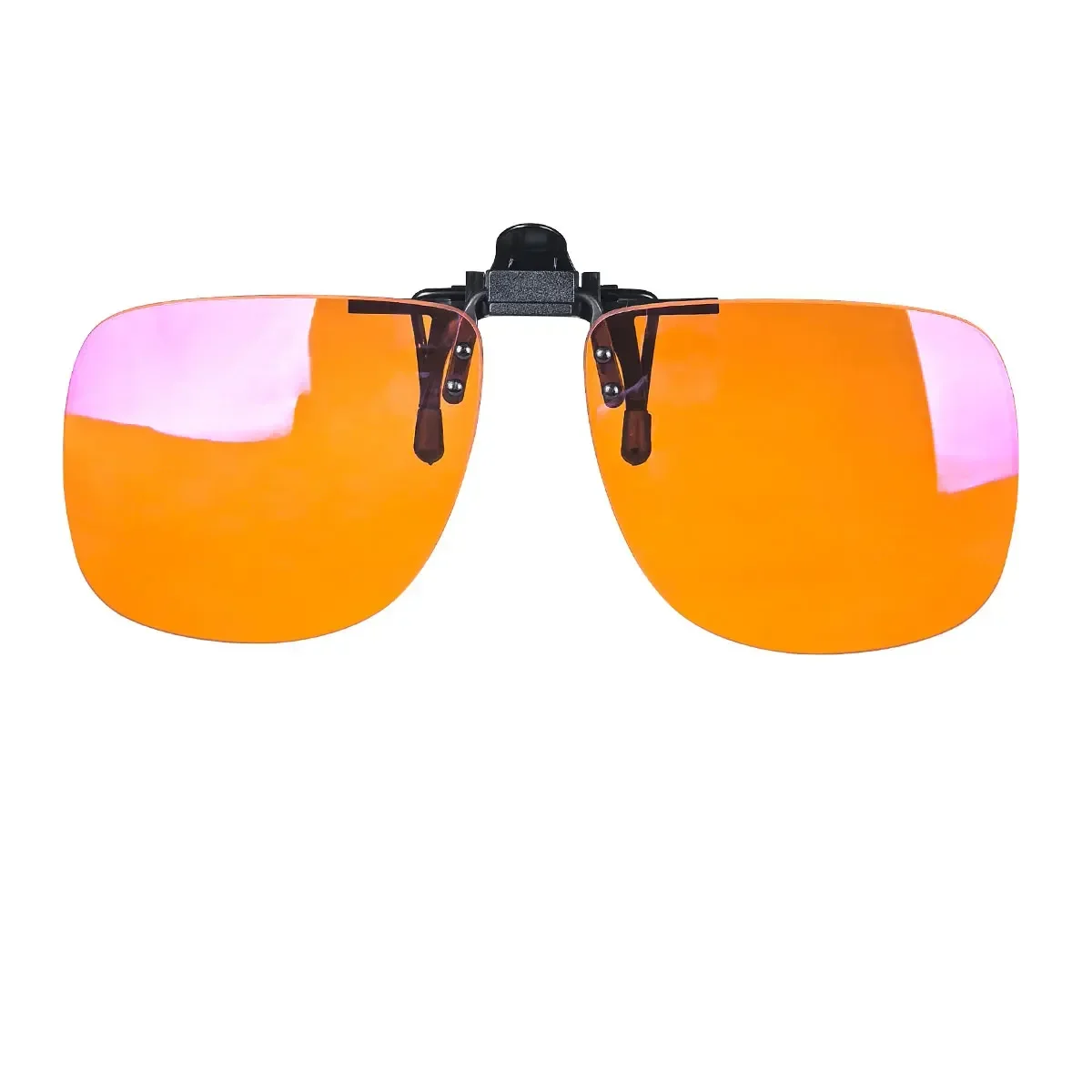 Enhanced Sleep-Optimized Polarized Clip-On Sunglasses - Large Square Shape with Orange and Yellow Lenses