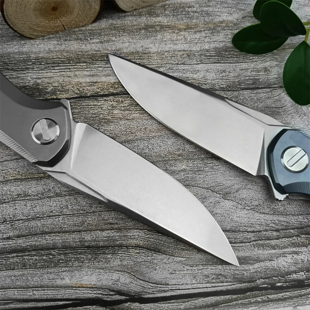 Bearing Flipper Assisted Pocket Folding Knife M390 Blade TC4 Titanium Alloy Handle Outdoor Tactical Knives Hunting Camping Tool 3