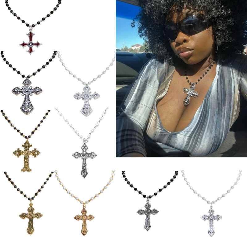 

Pendant Necklace Pearl Beaded Necklace Gothic Necklace Jewelry Gift