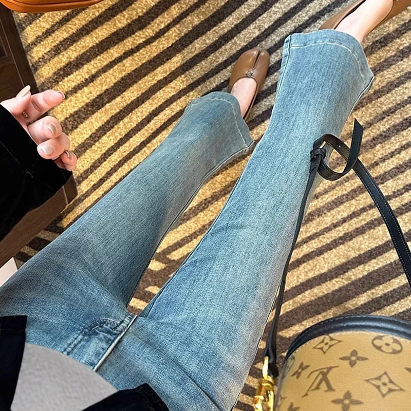Stretch Denim Maternity Flared Cropped Jeans Spring Summer Belly Pants Clothes Pregnant Women Pregnancy Slim Trousers maternity jeans