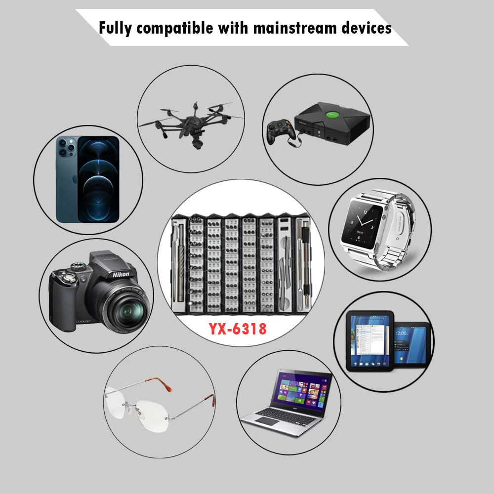 YAXUN YX-6318 Multi-function 128 in 1 Repair Tool Precision 3C