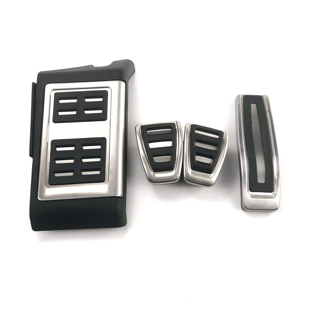 Cnonee1 Anti-Slip Pedal Covers For Tesla Model S & X - Chrome Aluminum Alloy Foot Rest Pedals