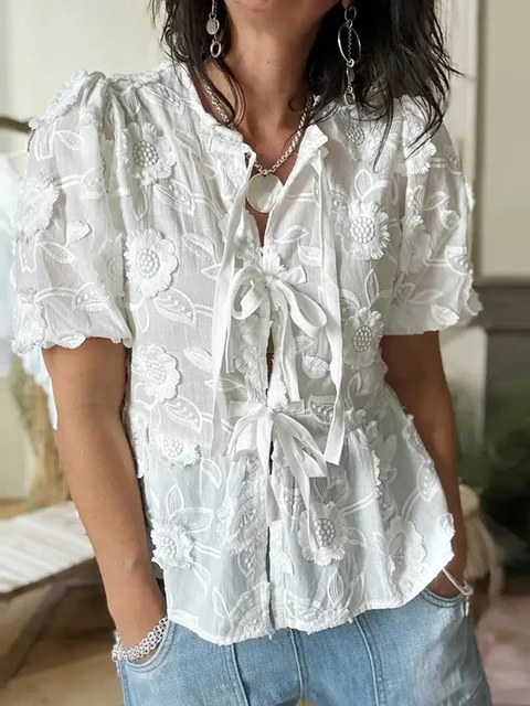 tie front ruffle top